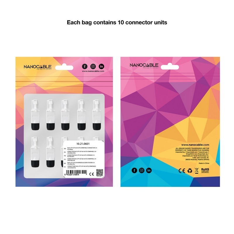 CONECTOR BOLSA 10UD RJ45...